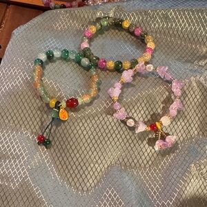 Colorful  Asian Beaded Bracelets Set x3